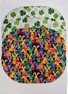 Set of 4 Placemats with Easter theme on one side and St. Patrick's Day on other 