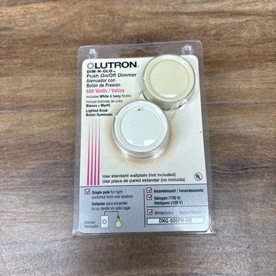 Lutron Dimmer Lighting DNG-600PH-DK Rotary Push Knob White/Ivory Single Pole NEW