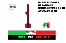 BASETTA REGOLABILE A VITE PER PONTEGGIO BASE LUNGH. 50 CM PIEDE SUPPORTO