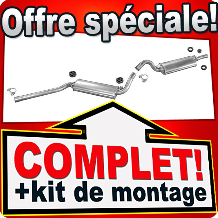 Échappement Audi 80 B3 et Coupe 1.8 2.0 essence silencieux arrière acier