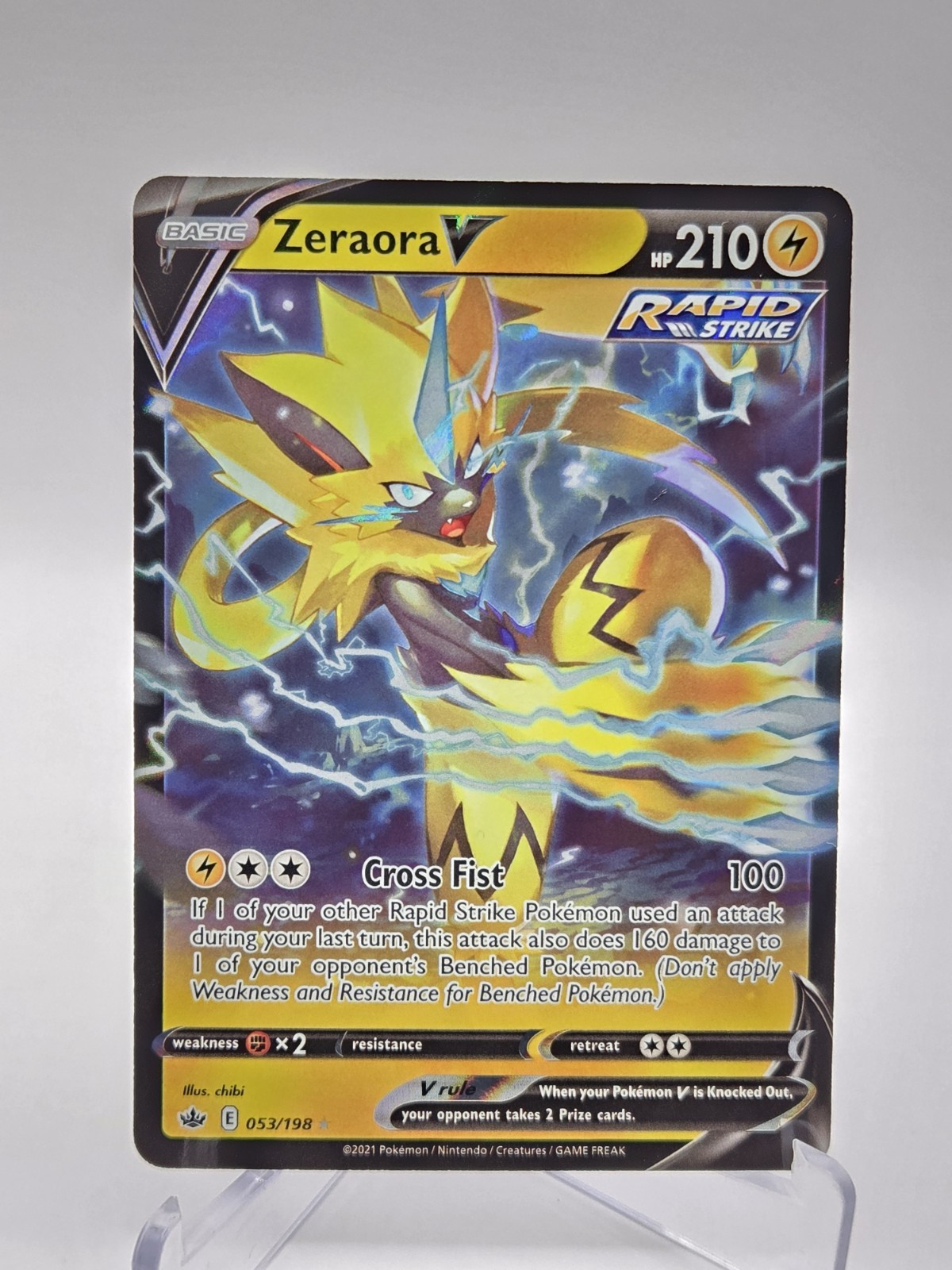 Pokémon Card Zeraora V 053/198 Chilling Reign - Near Mint