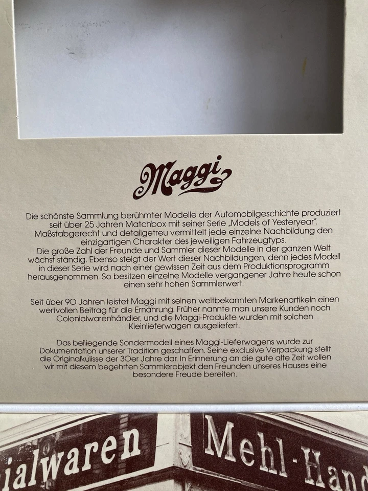 Lesney Matchbox Models of Yesteryear Y-21 "1930 Ford Model A Maggi" Sonder-OVP - Bild 3 von 4