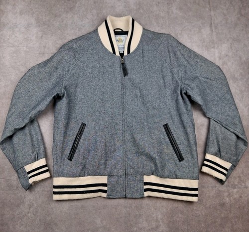 Vintage Golden Bear For J Crew Jacket Varsity Bomber Youth Large Linen Blend USA