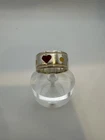VTG Sterling Silver .925 Made in Mexico Colored Hearts band, 7.1grams size 8.5