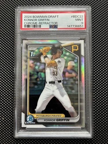 2025 Bowman Draft Chrome #BDC-22 KONNOR GRIFFIN Refractor 1st Bowman PSA 9 🔥