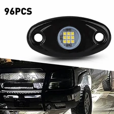 96Pcs White LED Underbody Glow Rock Light Pods Lamp Offroad SUV Pickup Truck UTV