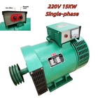 220V 1 Phase Pure Copper Diesel Driven Generator 15KW Carbon Brush Alternator