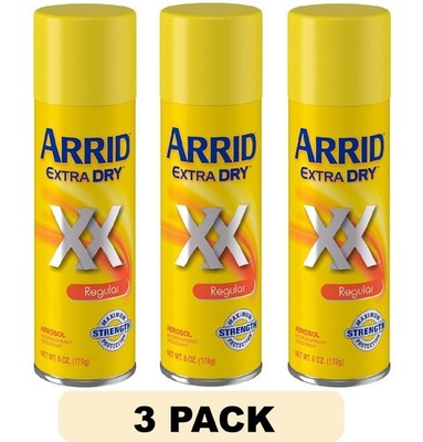 Arrid Extra Dry Antiperspirant Deodorant Spray Regular 3-Pack