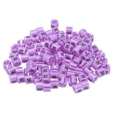 100 Pack Clothes Hanger Marker Number 26 Size Tag Fit 3mm Rod Purple