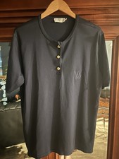 Valentino Black/gold Buttons Medium Polo Shirt