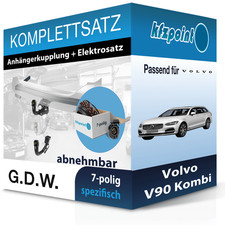 Für Volvo V90 Kombi 16- G.D.W. Anhängerkupplung abnehmbar + 7polig E-Satz neu