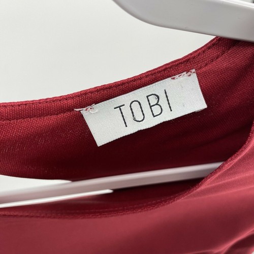 TOBI See You Later Burgundy Open Back Mini Dress Womens S - Picture 8 of 8