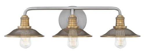 Hinkley Rigby 27" Wide Antique Nickel 3-Light Bath Light - Picture 3 of 10