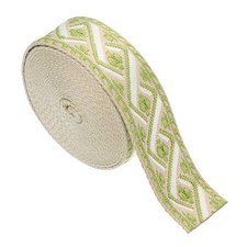 4.75Yards Cotton Webbing Strap 38mm Jacquard Webbing Strap, Khaki-Light Green