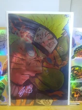 TMNT X Naruto #1 M. City Virgin Foil Exclusive & Remark Signature C. Johnson 