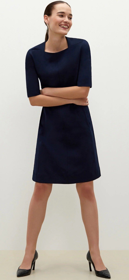 M.M. LaFleur Emily 2.0 Dress 8 NWT Navy autumn wedding guest Quiet Luxury work