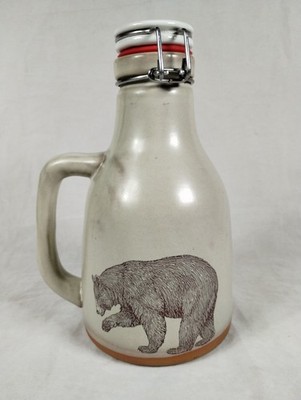 Grayling Ceramics Kalamazoo, Michigan BEAR Beer Growler 32 oz Jug Container