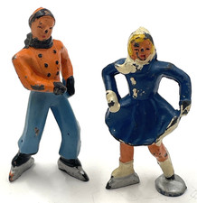 Vintage Barclay Couple Lead People Ice Skater Figurines Boy  Girl