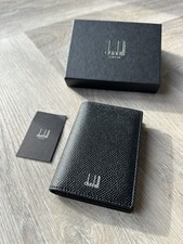Dunhill Duke Fine Leather Card Case Wallet Black Goatskin Made In Italy RRP £375