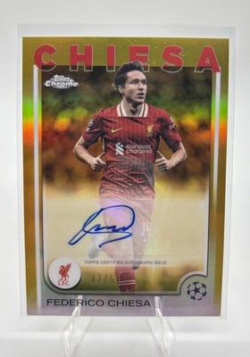 2024-25 Topps Chrome UCC Federico Chiesa Gold Refractor #/50 Liverpool FC