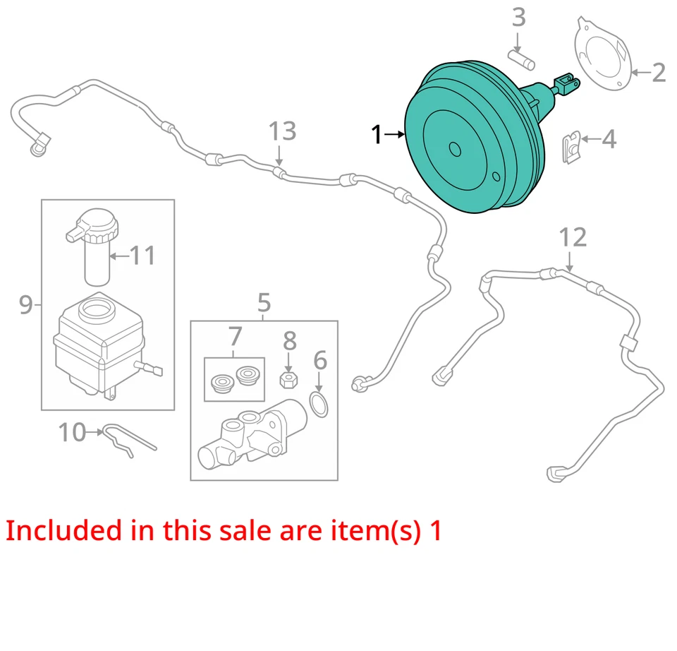 Power Brake Booster Fits 10-17 BMW 535i GT 970985 — 第 3/4 张图片