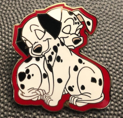 Disney pin 1594 101 Dalmatians Two Pups Hugging friends puppies