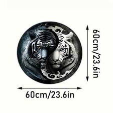1pc 3D Stereoscopic Black And White Tiger Trendy Round MCX231749