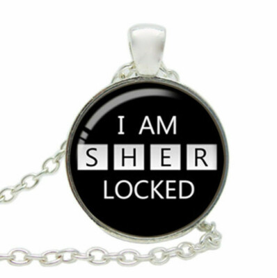 New Sherlock Holmes I Am Sher Locked Glass Pendant Necklace Silver Unisex Ebay