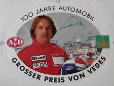 Werbe-Aufkleber Keke Rosberg Großer Preis von Vedes Spielzeug AvD F1 1986