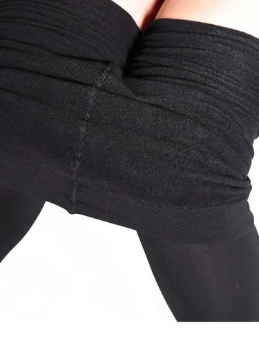 Womens 1200 Denier Plus Size Stockings -One Size 14 To 22 - Black Pantyhose - Picture 3 of 3