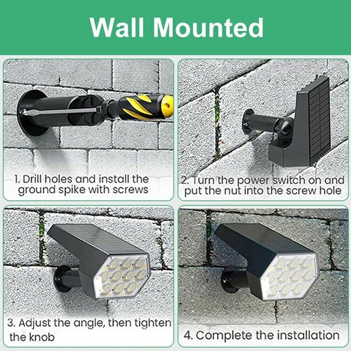 1-6Pack 92-LED Solar Spotlights Landscape Lights Outdoor Garden Pathway Lamps - Picture 13 of 19