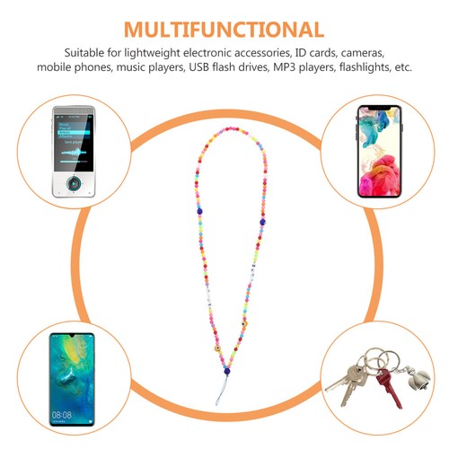 Rainbow Glass Mobile Phone Rope Women's Lanyard Universal Beaded Cell - 第 6/12 張圖片