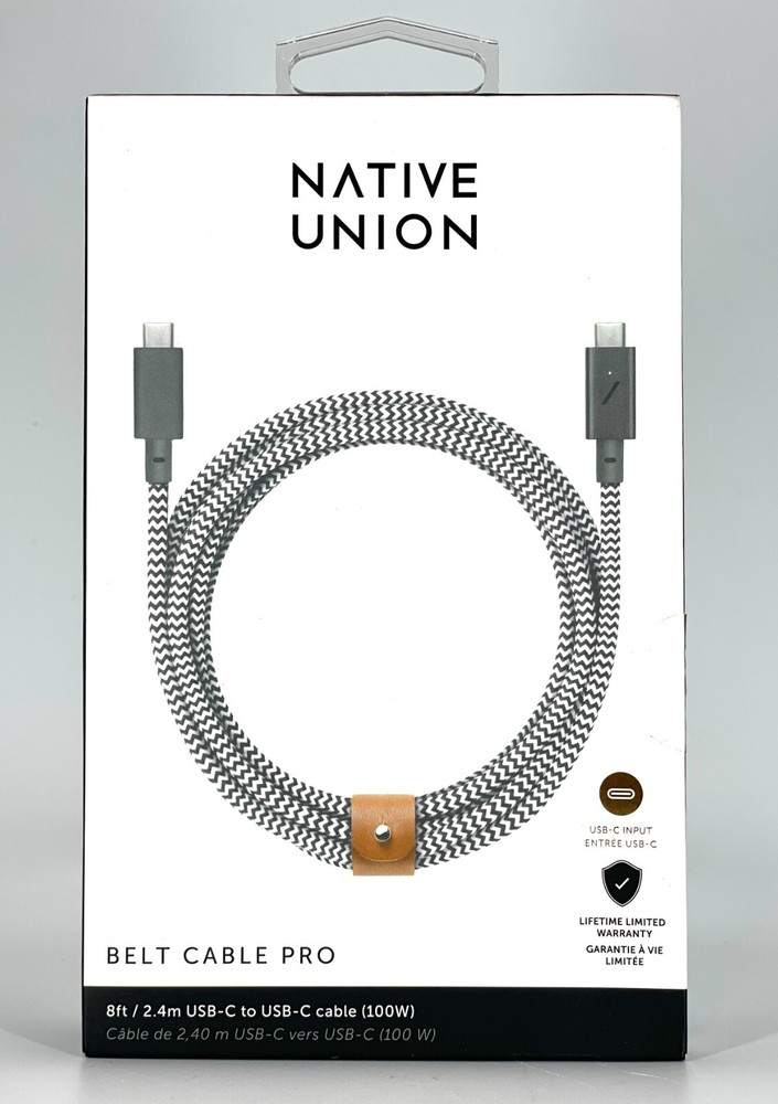 Native Union Fast Charging USB-C To USB-C Cable For Apple Samsung Google - Zebra