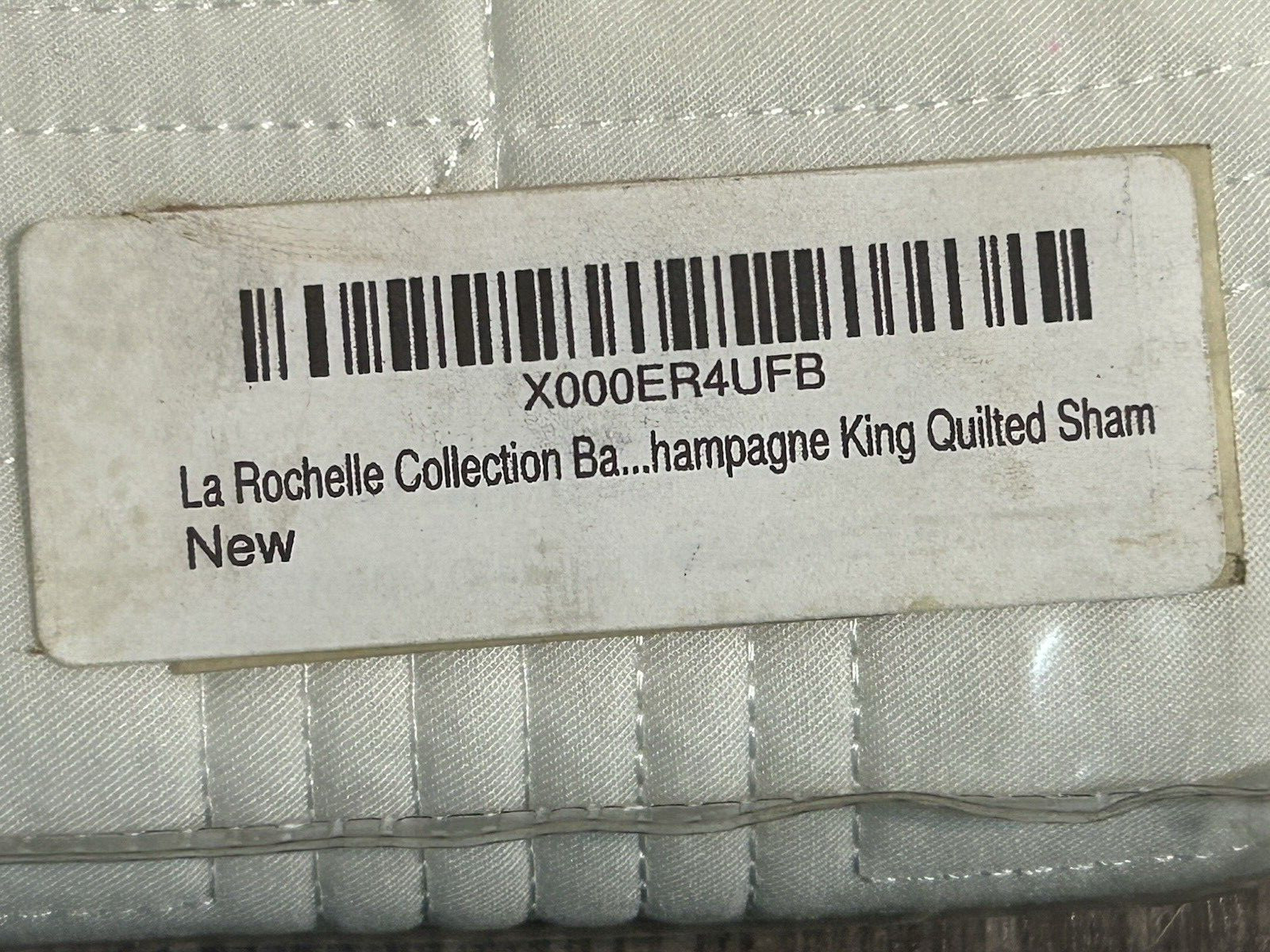 La Rochelle Collection King Quilted Sham Bamboo White 21” X37” 100% Rayon 