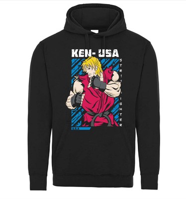 Street Fighter Ken USA Video Martial Arts Gaming Hoodie Sweater