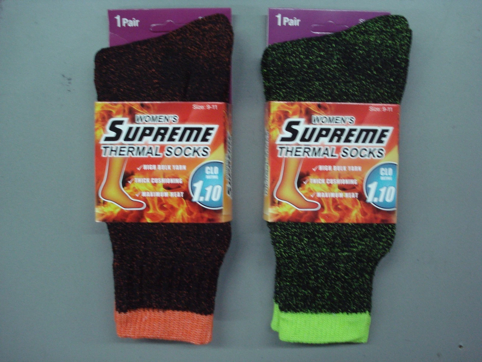 NWT PGM Wool Blend Supreme Thermal Boot Socks 2 Pair Size 9 11 Multi #16D
