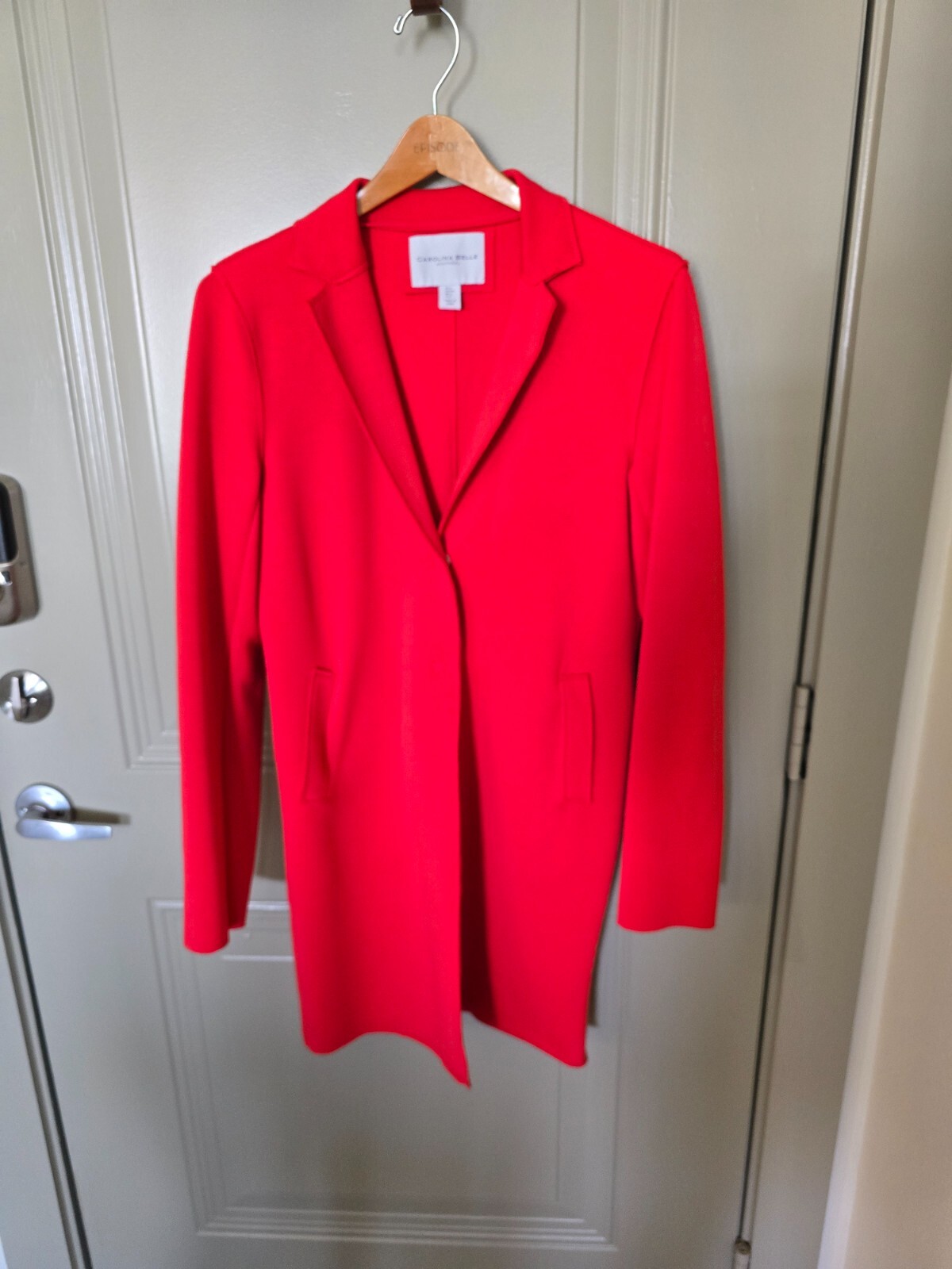 women's bright red two-button lightweight coat - image 1