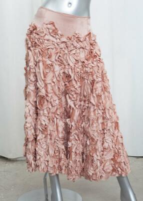 Jupe Formelle Jenny Packham En Soie Rose Satinée - Rosette Volante - Taille UK8/US4 - Occasion