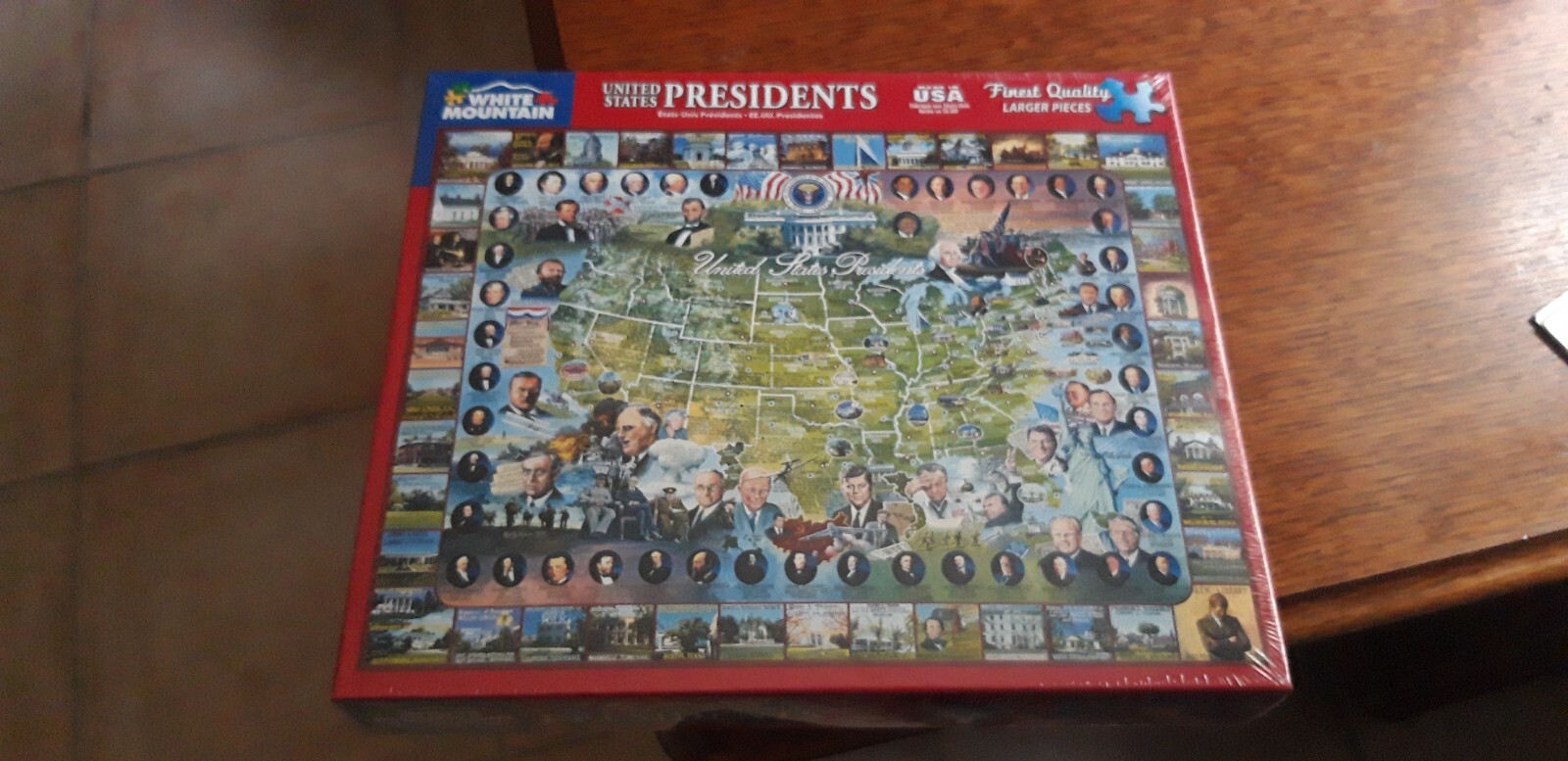 Puzzle White Mountain 549 US Presidents 1000 pièces en carton recyclé