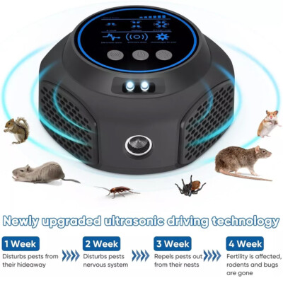 4 in 1 Ultrasonic Mouse Repeller Rodent Repellent Pest Blocker Rat Deterrent US