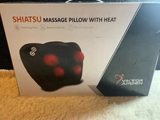Back & Neck Massager Pillow Heat Electric Shiatsu Deep Kneading Full Body Muscle