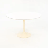 1960s Eero Saarinen for Knoll Tulip Dining Table in White Laminate w 47 inch Top