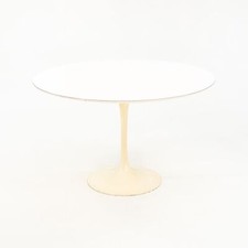 1960s Eero Saarinen for Knoll Tulip Dining Table in White Laminate w 47 inch Top