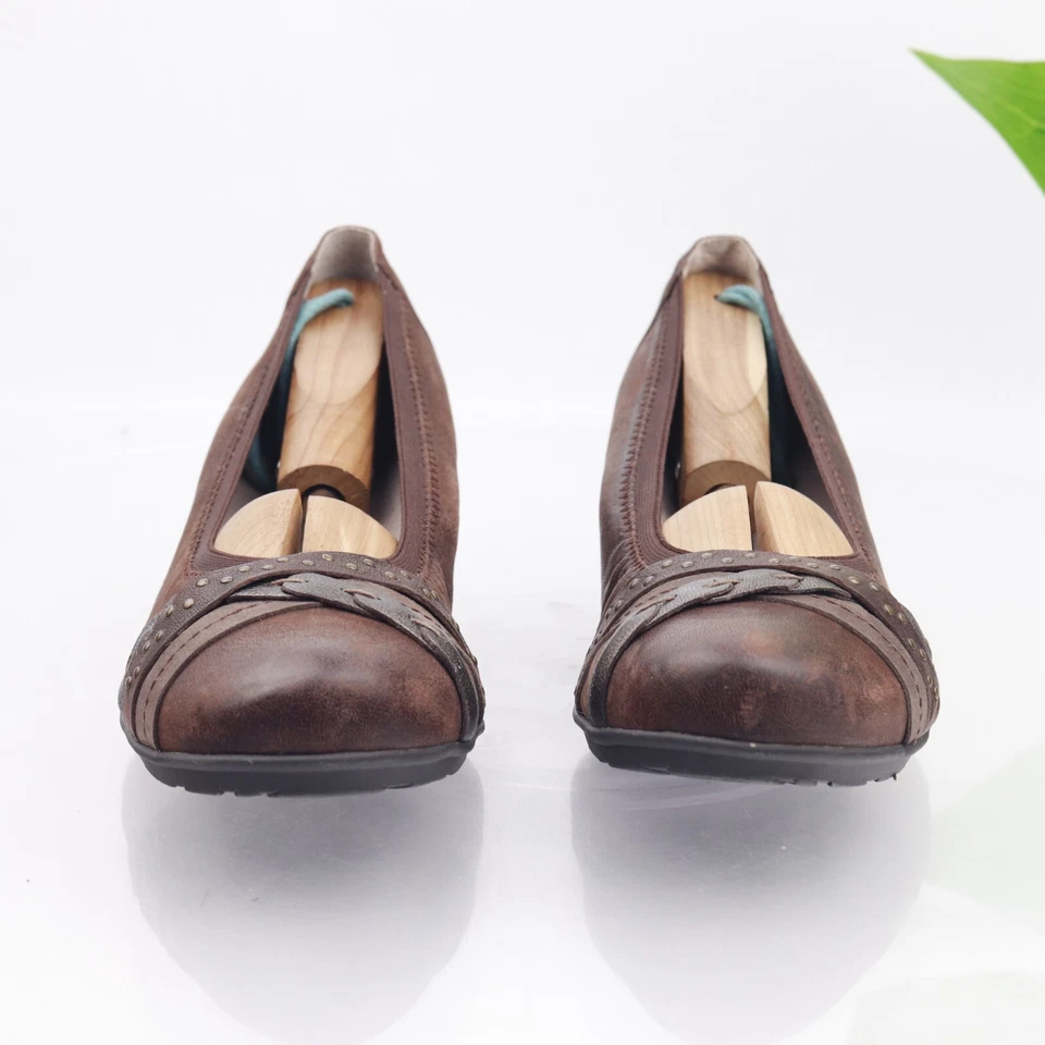 Abeo Women's Nellie Pump Size 8.5 N Low Block Heel Brown Leather Orthotic Comfy - Image 3 of 4