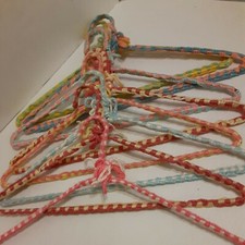 Lot Of 8 Vtg. Hand Crochet Wire Coat Hangers