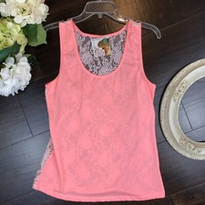 Canotta donna sexy maglia scollo a scoop rosa chiaro pizzo schiena morbida taglia small