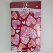 Peva Tablecloth Valentine's Day Love You Theme 60in x 84in 152cm x 213cm 