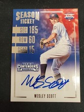 Wesley Scott 2016 Panini Condtenders Season Ticket Auto