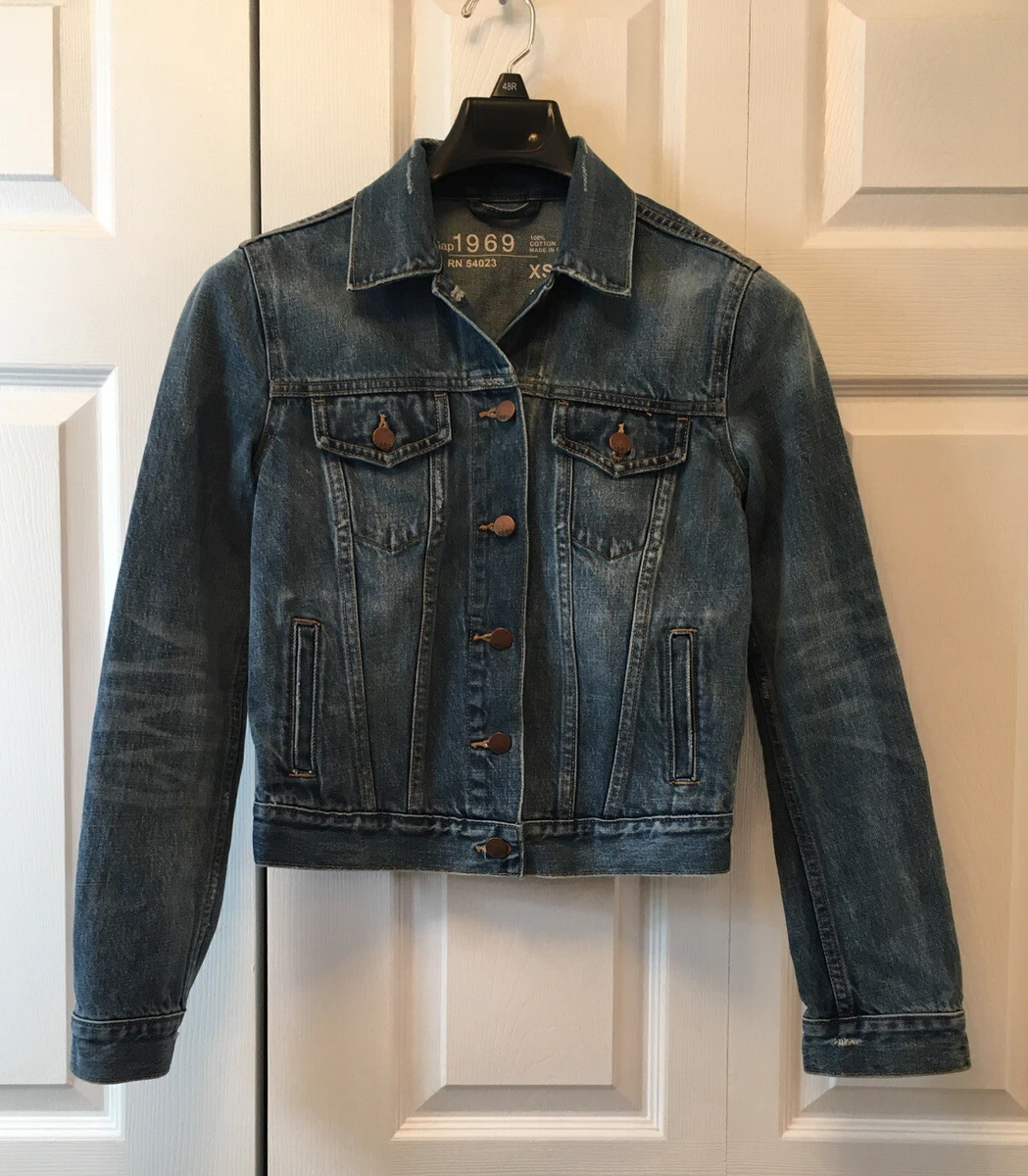 Gap distressed on sale denim jacket