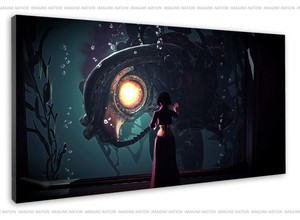 Bioshock Infinite Songbird Underwater Game Drawing Canvas Print Wall Art Framed Ebay